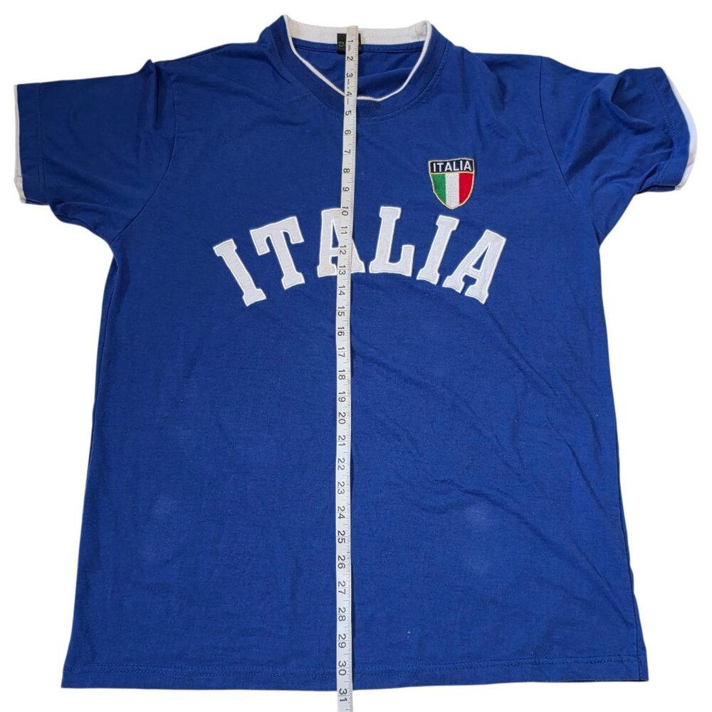 Men's Italia Blue Round Neck T-shirt Size XXL